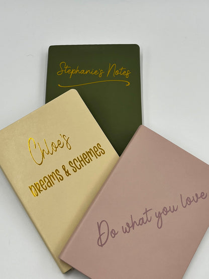 Personalised PU Leather Look Notebook - Vinyl Personalisation - sweetassistant