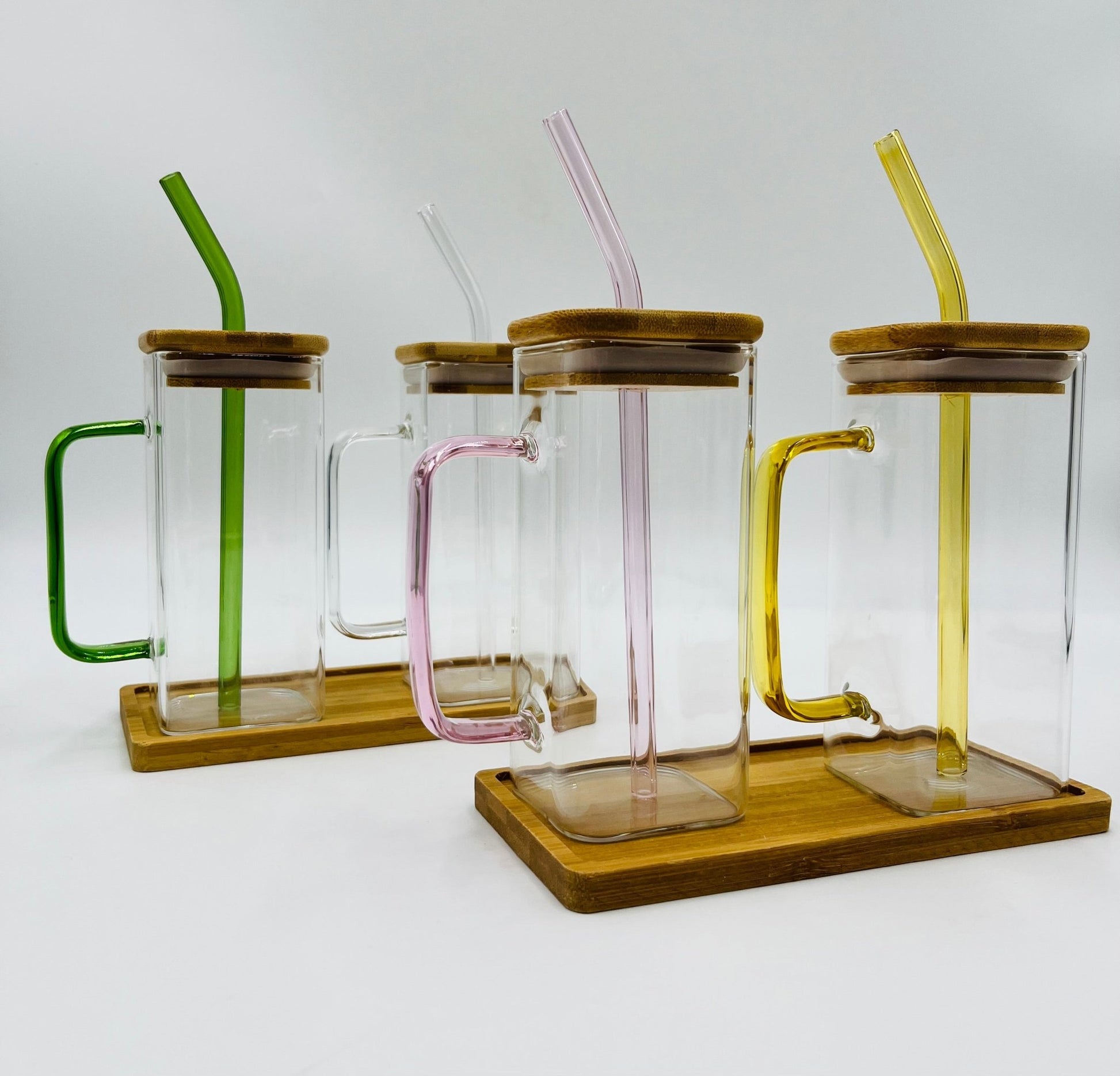 Square Glass Bamboo Cups - sweetassistant