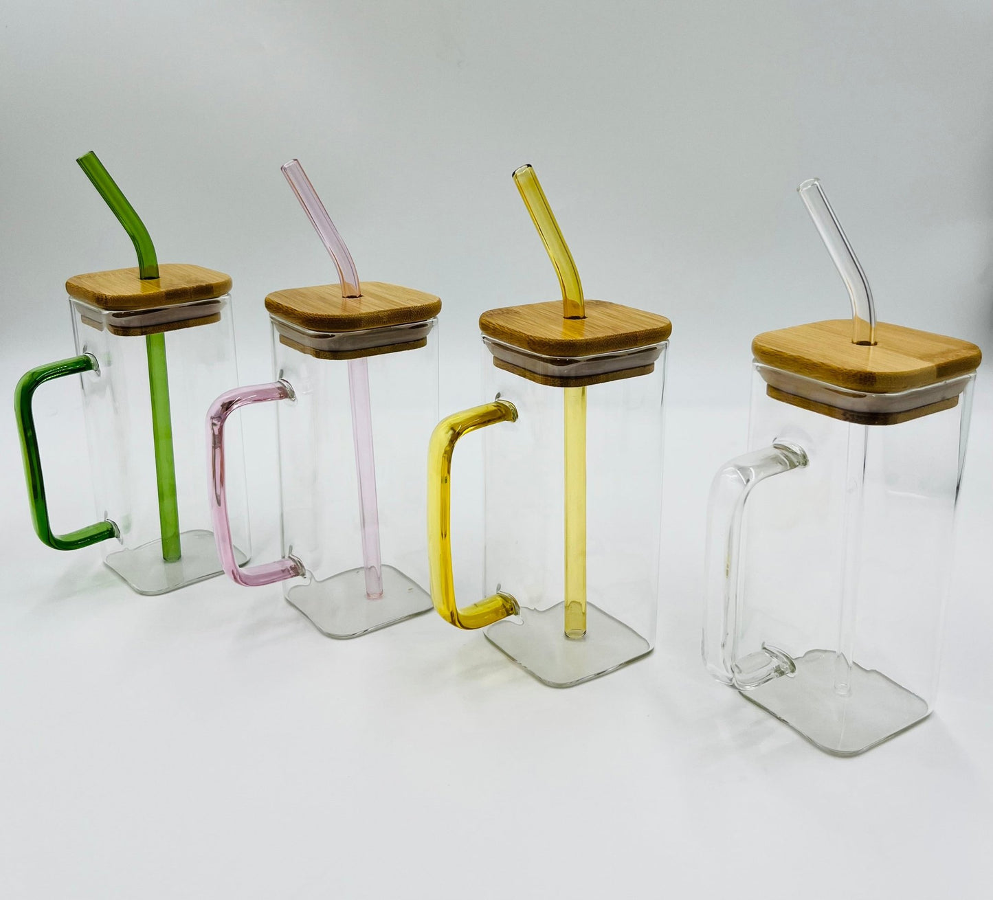 Square Glass Bamboo Cups - sweetassistant