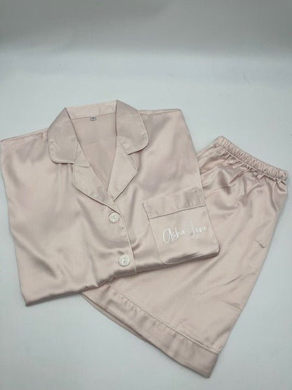 Ladies Satin Pyjamas - Shorts Set - sweetassistant