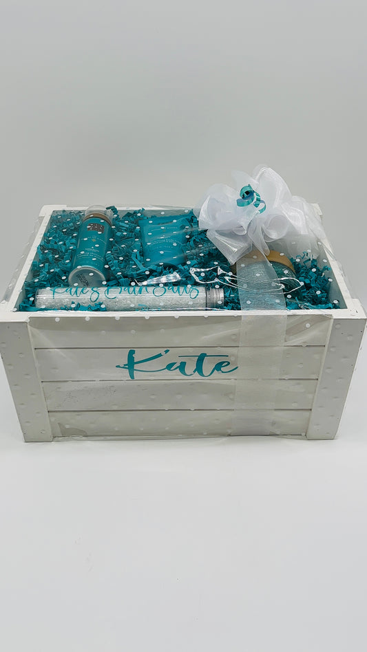 Personalised Wooden Crate pamper gift