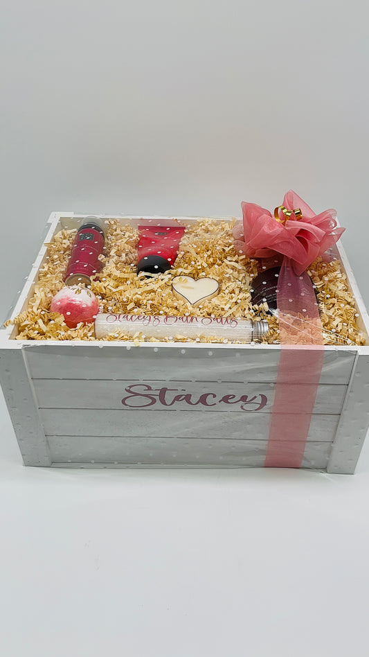 Personalised Wooden Crate Pamper Gift