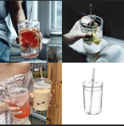 Dome Lid Glass Tumbler - sweetassistant