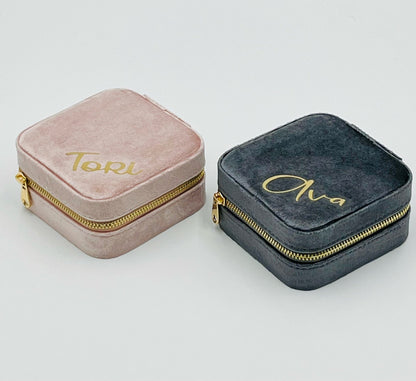 Personalised Velvet Travel Jewellery Case - sweetassistant