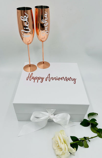 Personalised Stainless Steel Champagne Flutes - sweetassistant
